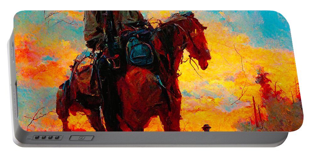 Horse Portable Battery Charger featuring the digital art Horses #6 by Craig Boehman