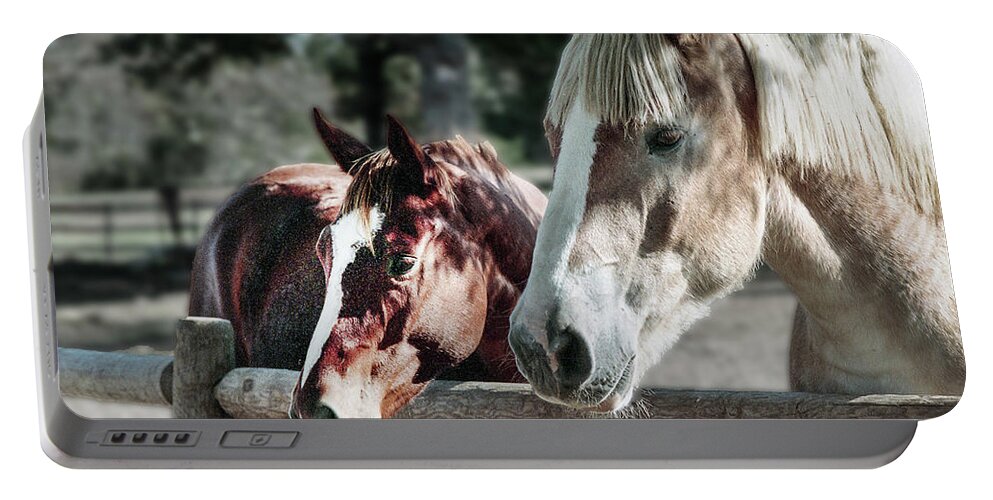 Horses Portable Battery Charger featuring the photograph Horses by Jim Mathis