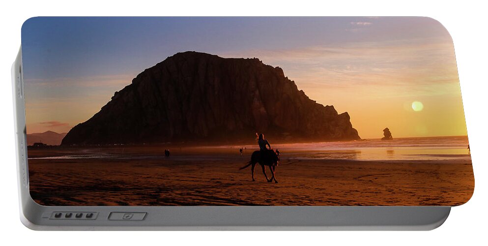  Portable Battery Charger featuring the photograph Horses on Morr Beach Strand by Dr Janine Williams