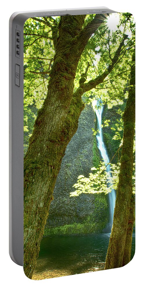 Horsetail Falls Portable Battery Charger featuring the photograph Horsetail Falls by Tom Kelly