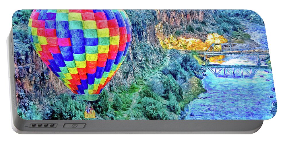 Balloon Portable Battery Charger featuring the photograph Hot Air Balloon #1-Digital Art by Steve Templeton