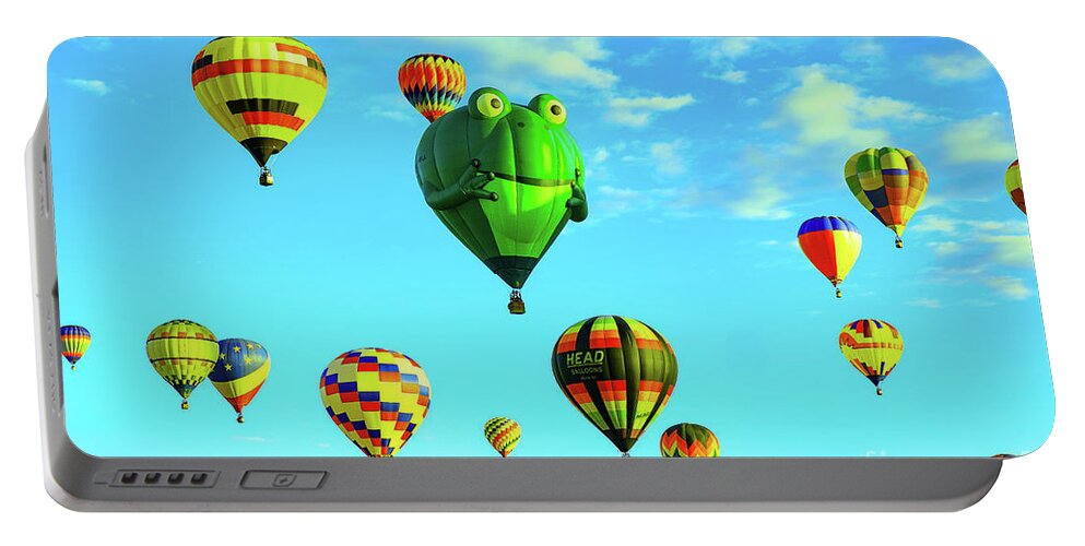 Balloons Portable Battery Charger featuring the photograph Hot air balloons by Jeff Swan