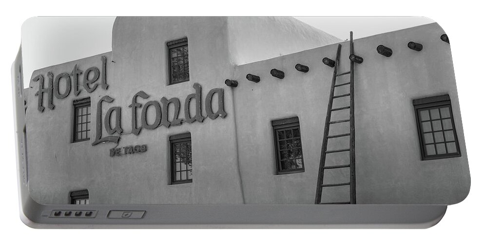 American Southwest Portable Battery Charger featuring the photograph Hotel. La Finda and Ladder by John McGraw