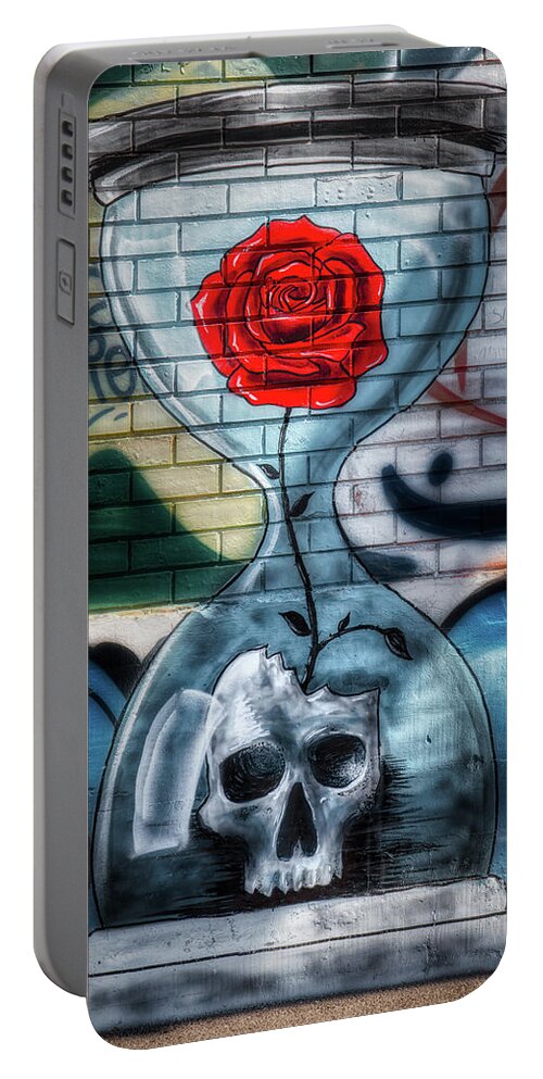 Graffiti Portable Battery Charger featuring the photograph Hourglass bricks by Micah Offman