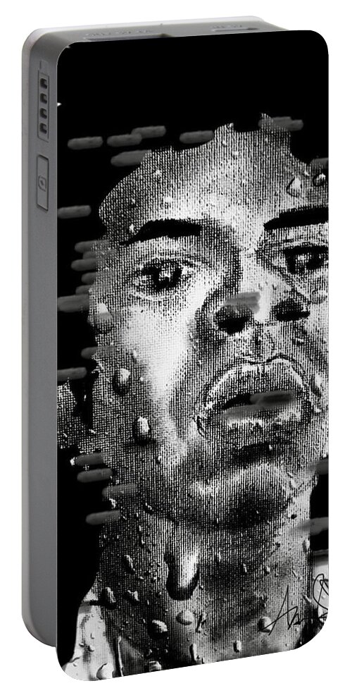  Portable Battery Charger featuring the mixed media HOV by Angie ONeal