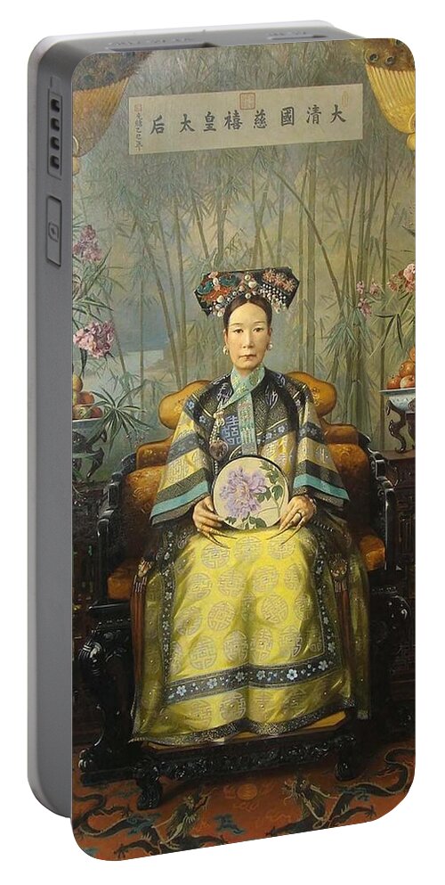 Hubert Vos - Painting of the Dowager Empress Cixi Portable Battery Charger  by Les Classics - Pixels