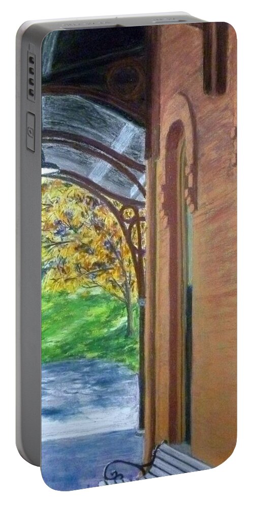 Add Portable Battery Charger featuring the painting Hudson Station by Peter Keitel