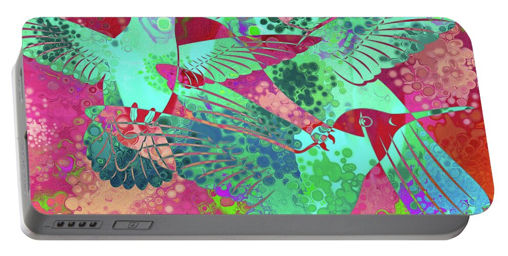 Humming Birds Portable Battery Charger featuring the digital art Hummers by Sandra Selle Rodriguez