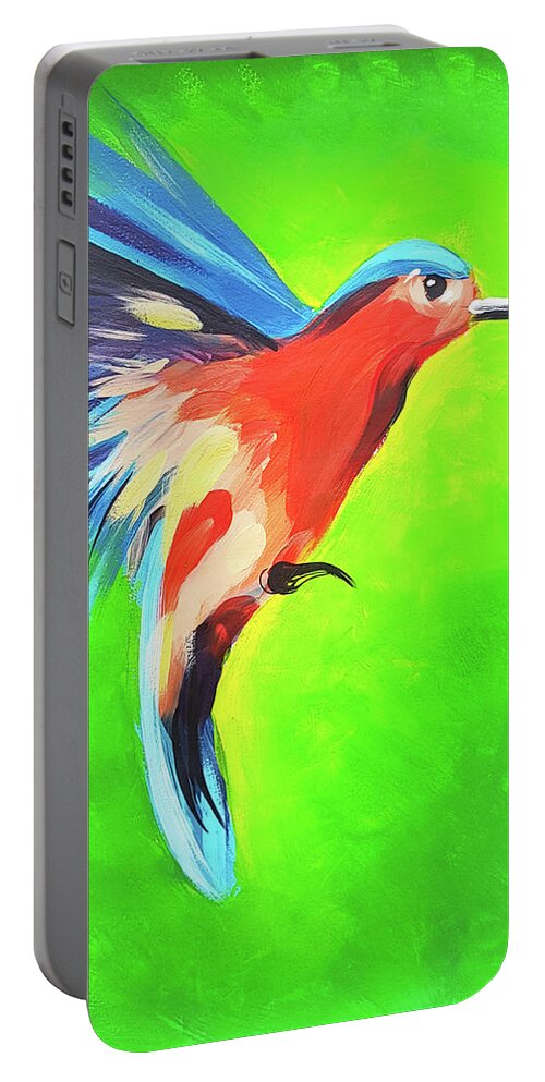 Hummingbird Portable Battery Charger featuring the painting Hummingbird XXIV by Nicole Tang