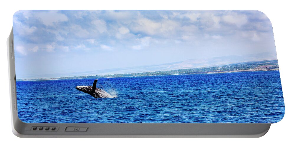  Humpback Whale Portable Battery Charger featuring the photograph Humpback Breach on the Big Island by Anthony Jones