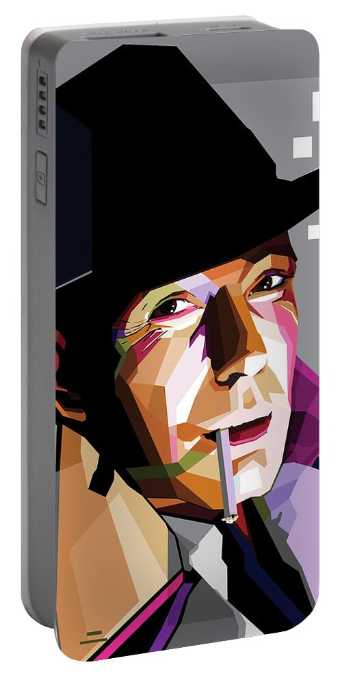 Humphrey Portable Battery Charger featuring the mixed media Humphrey Bogart 2 by Stars on Art