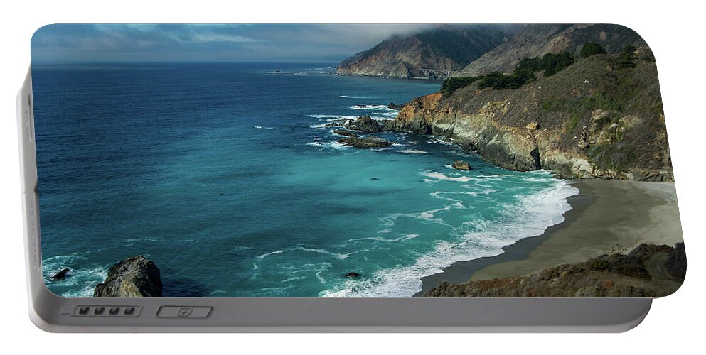 Ocean Portable Battery Charger featuring the photograph Hwy 1 Road Trip by Stephen Sloan