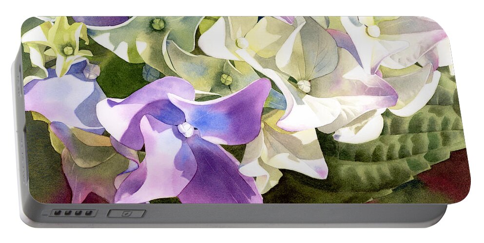 Hydrangea Portable Battery Charger featuring the painting Hydrangea by Espero Art