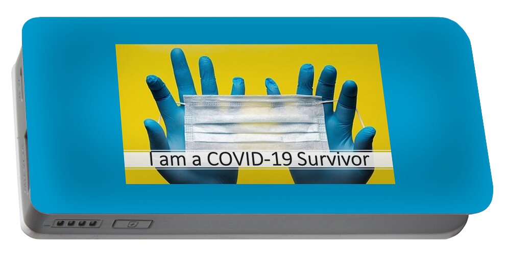 Covid-19 Portable Battery Charger featuring the photograph I am a COVID-19 Survivor by Nancy Ayanna Wyatt