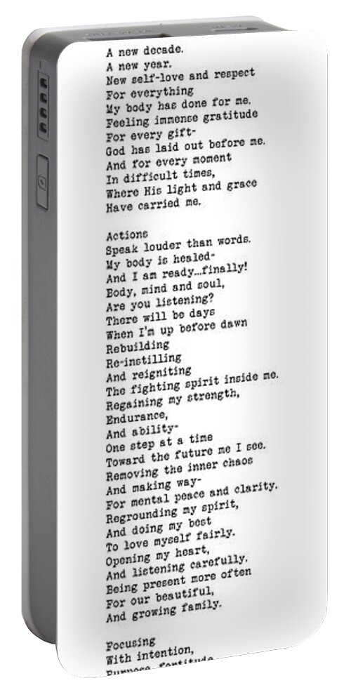 I Am Becoming Portable Battery Charger featuring the digital art I Am Becoming - Poem without design by Tanielle Childers