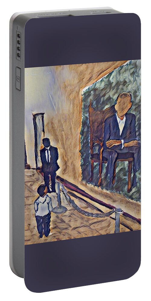  Portable Battery Charger featuring the painting I Can by Angie ONeal