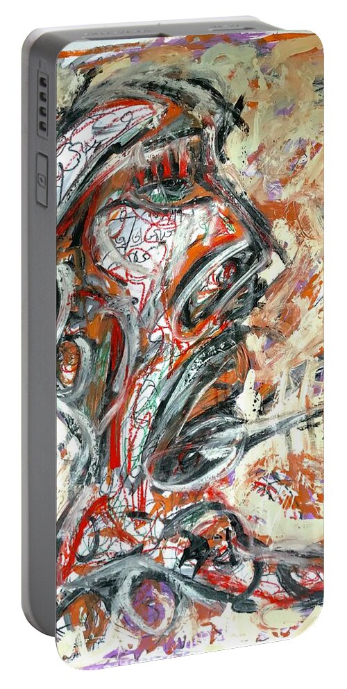 Abstract Portable Battery Charger featuring the painting I copied Francis Bacon by Gustavo Ramirez