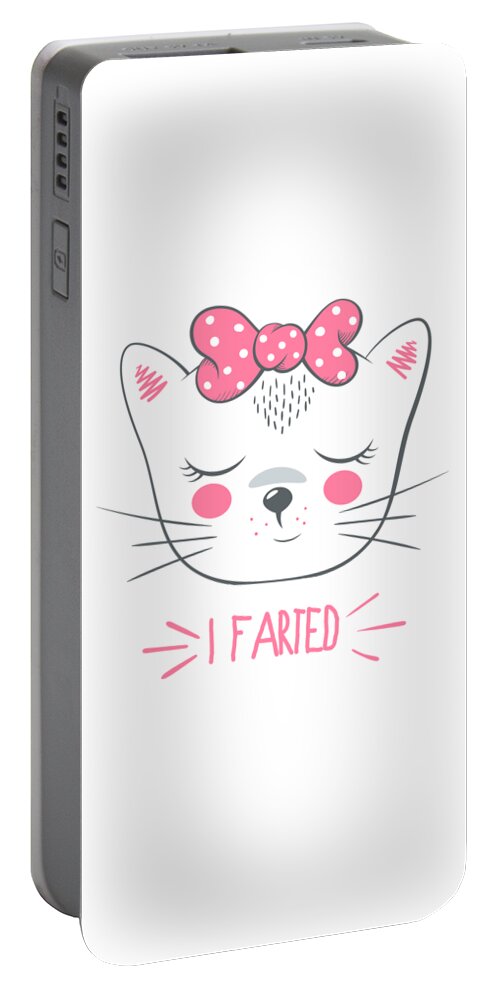 Humor Portable Battery Charger featuring the digital art I Farted Funny Cat by Flippin Sweet Gear