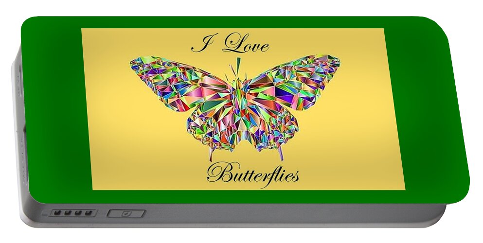 Butterfly Portable Battery Charger featuring the photograph I Love Butterflies by Nancy Ayanna Wyatt