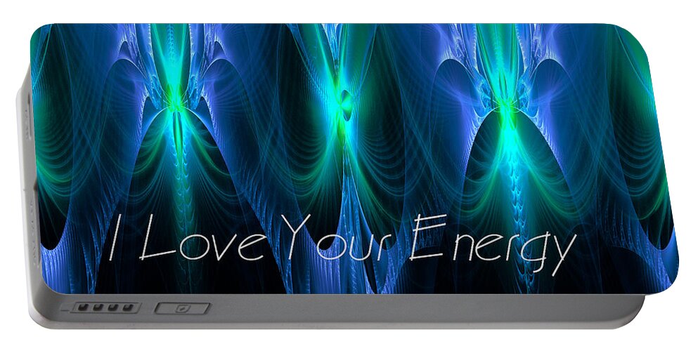 Fractal Portable Battery Charger featuring the digital art I Love Your Energy by Mary Ann Benoit