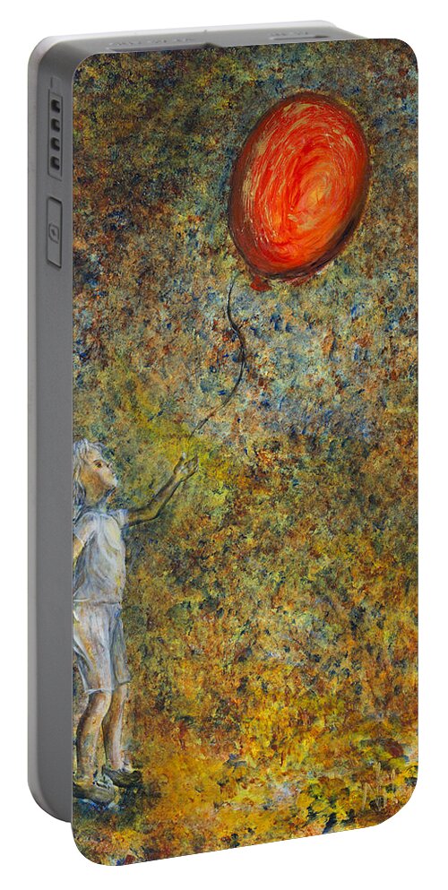 Child Portable Battery Charger featuring the painting I Started A Joke pt I by Nik Helbig