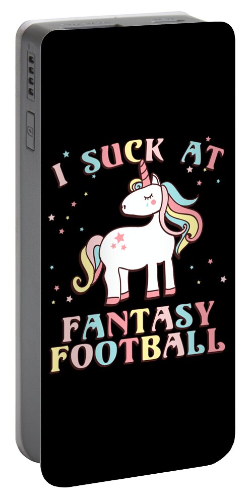 Fantasy Football Portable Battery Charger featuring the digital art I Suck At Fantasy Football by Flippin Sweet Gear