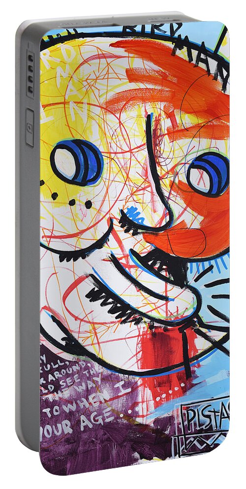 Devil Art Portable Battery Charger featuring the painting I Would Pull Your Eyes Out Of Your Head by Pistache Artists