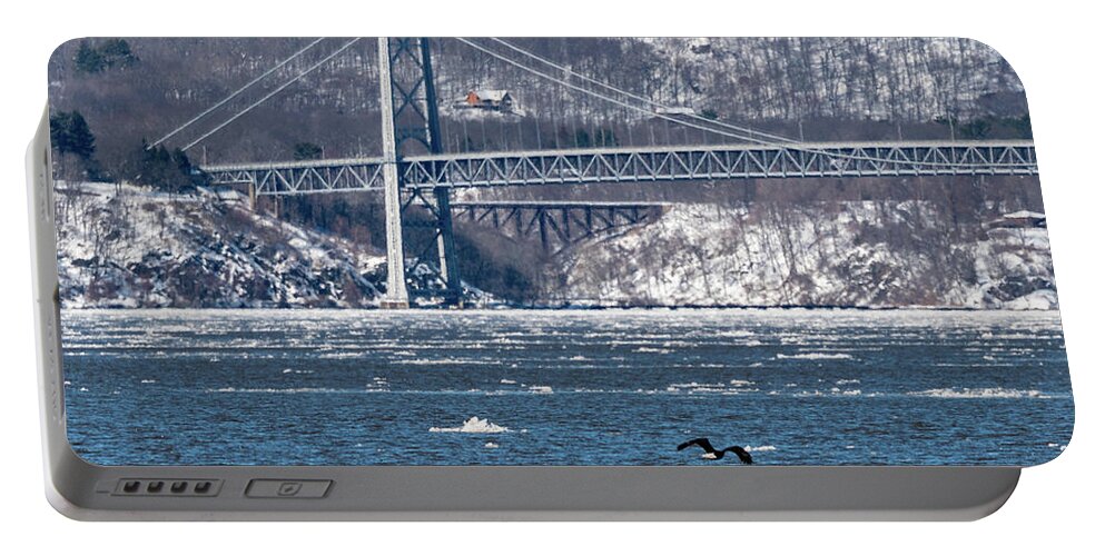 Bear Mountain Bridge Portable Battery Charger featuring the photograph Ice Floe by Kevin Suttlehan