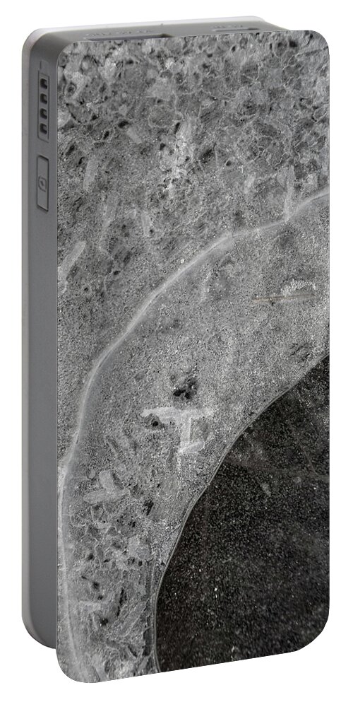 Abstract Portable Battery Charger featuring the photograph Ice Texture by Karen Rispin