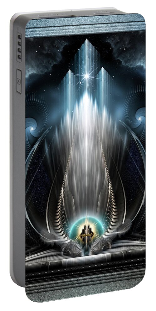 Fractal Portable Battery Charger featuring the digital art Ice Vision Of The Imperial View by Rolando Burbon