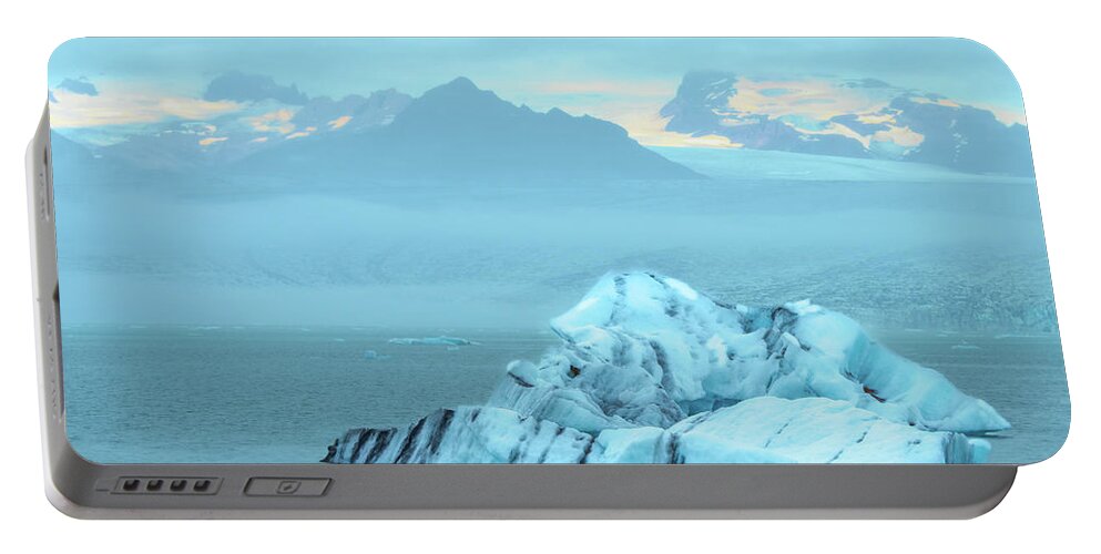 Landscape Portable Battery Charger featuring the photograph Iceberg in Jokulsarlon Lagoon by Kristia Adams