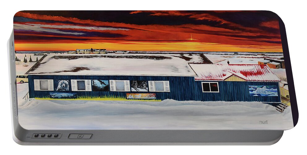 Inn Portable Battery Charger featuring the painting Iceberg Inn by Marilyn McNish