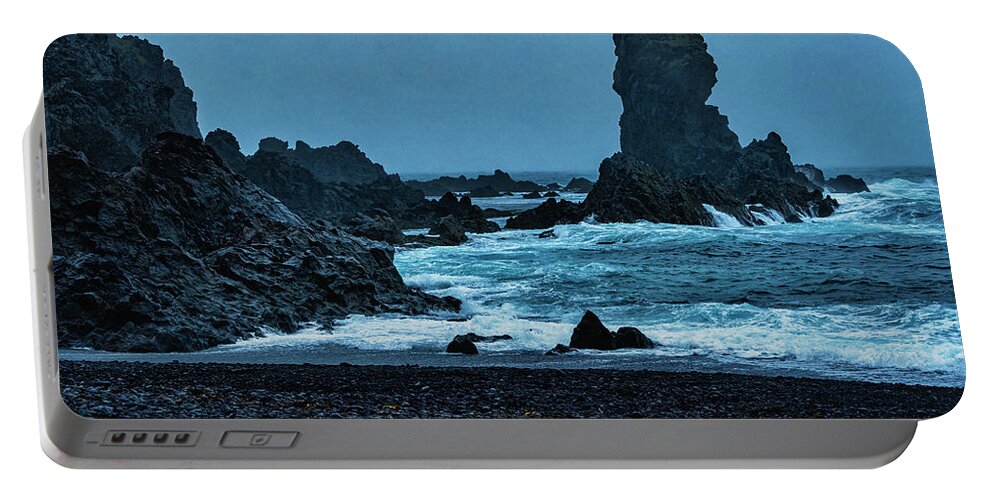 Iceland Portable Battery Charger featuring the photograph Iceland Coast by Tom Singleton