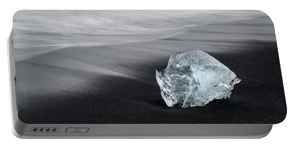 Diamond Beach Portable Battery Charger featuring the photograph Iceland - rough diamond at Diamond beach by Olivier Parent