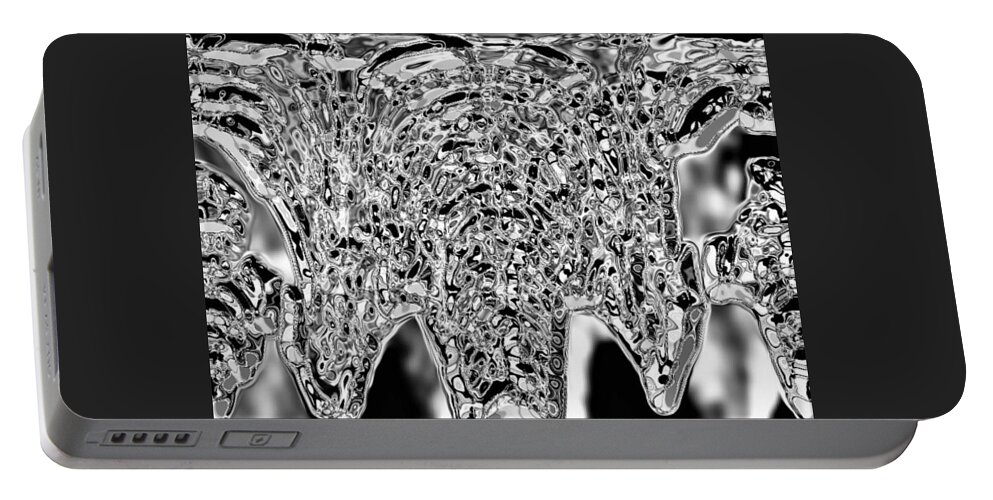 Abstract Art Portable Battery Charger featuring the digital art Icicle Formation by Ronald Mills