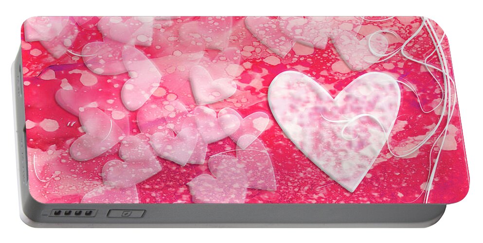 Hearts Portable Battery Charger featuring the mixed media Icing on the Cake by Moira Law