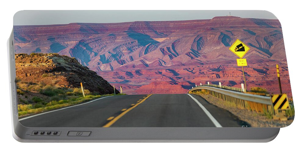 Desert Portable Battery Charger featuring the photograph Iconic Western Road Trip by Erin Marie Davis