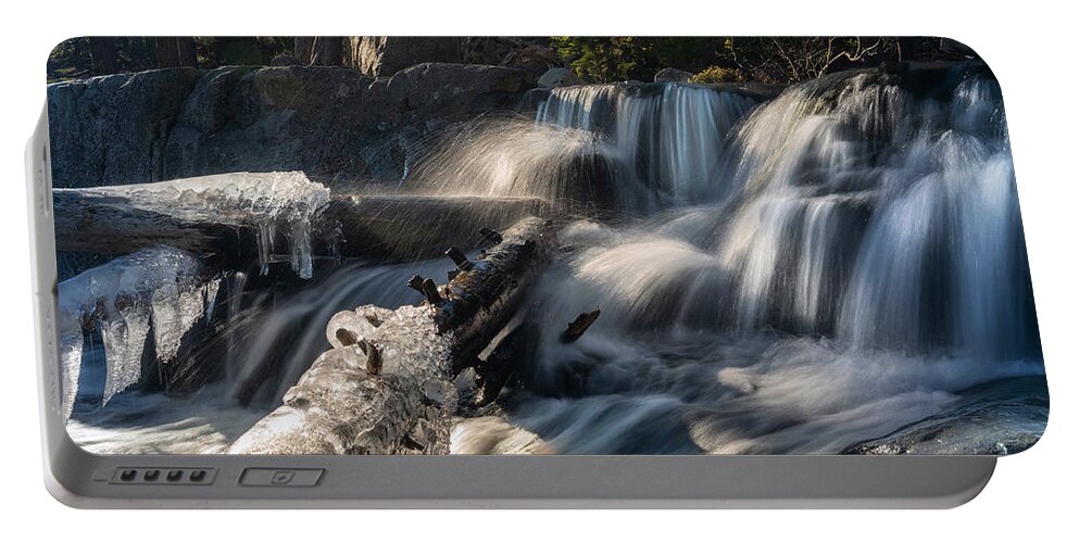 Waterfall Portable Battery Charger featuring the photograph Icy falls by Devin Wilson