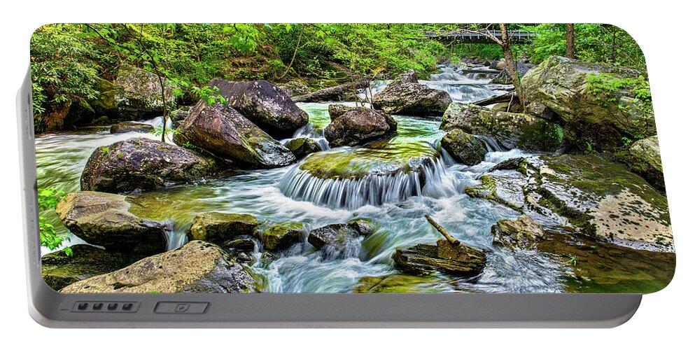 Portrait Orientation Portable Battery Charger featuring the photograph Icy River by Lisa Lambert-Shank