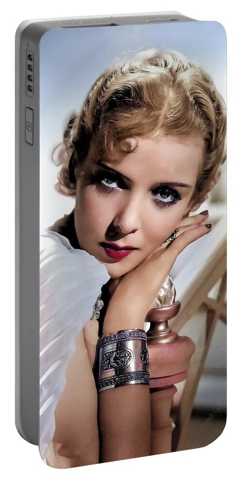 Ida Lupino Portrait Portable Battery Charger featuring the digital art Ida Lupino Portrait by Chuck Staley