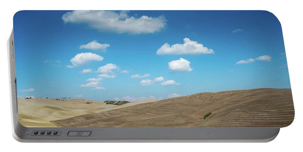 Italy Portable Battery Charger featuring the photograph Idyllic landscape with meadow field by Michalakis Ppalis