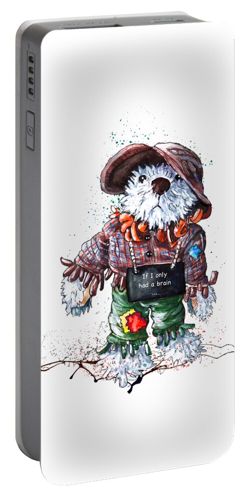 Bear Portable Battery Charger featuring the painting If I Only Had A Brain by Miki De Goodaboom