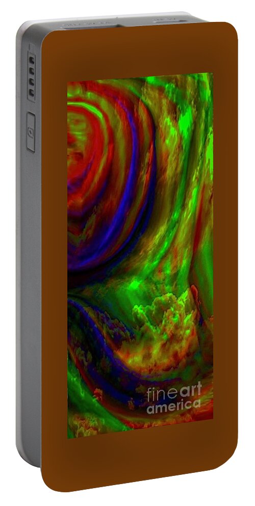 Iguana Reptile Portable Battery Charger featuring the digital art Iguana Baby by Glenn Hernandez