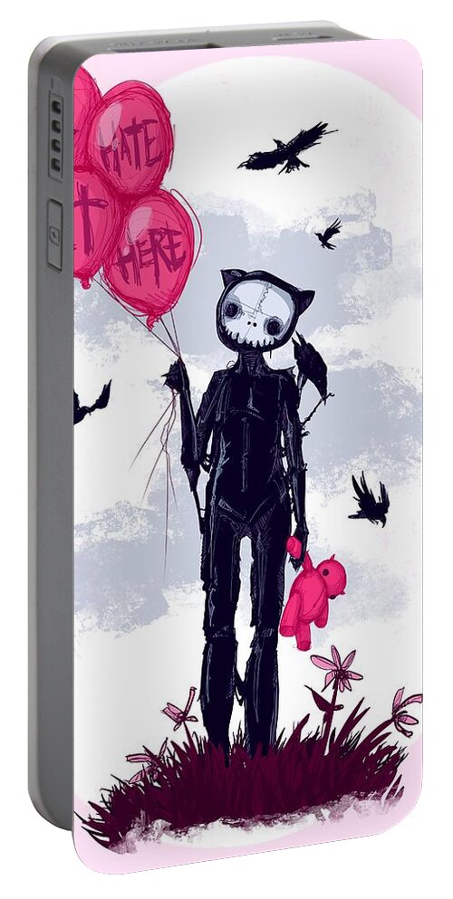 I Hate It Here Portable Battery Charger featuring the drawing Ihih by Ludwig Van Bacon