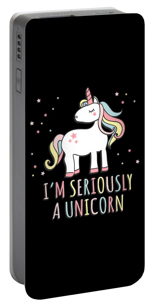 Rainbows Portable Battery Charger featuring the digital art Im Seriously a Unicorn by Flippin Sweet Gear