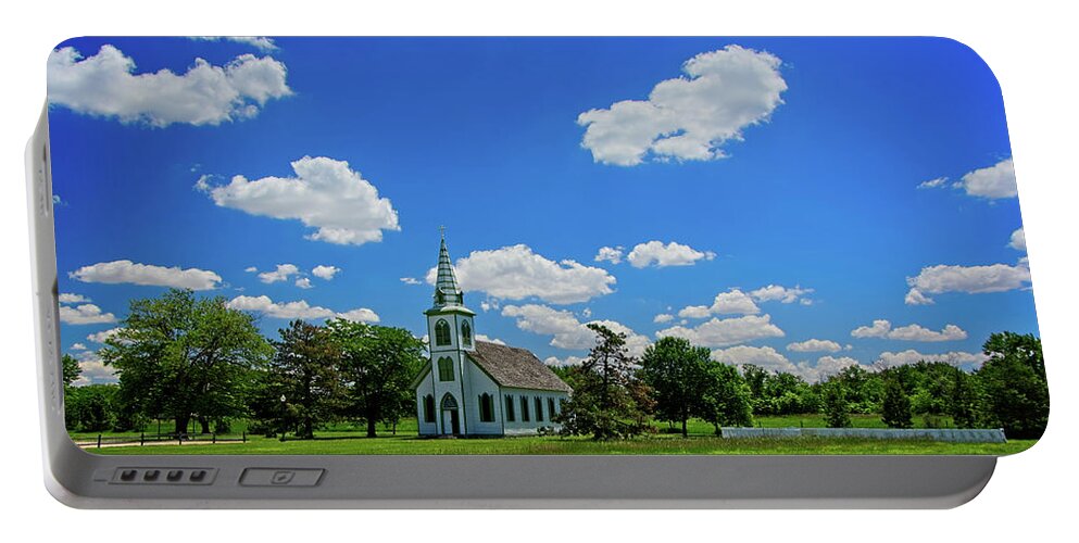 Stuhr Museum Portable Battery Charger featuring the photograph Immanuel Lutheran Church by Jeff White