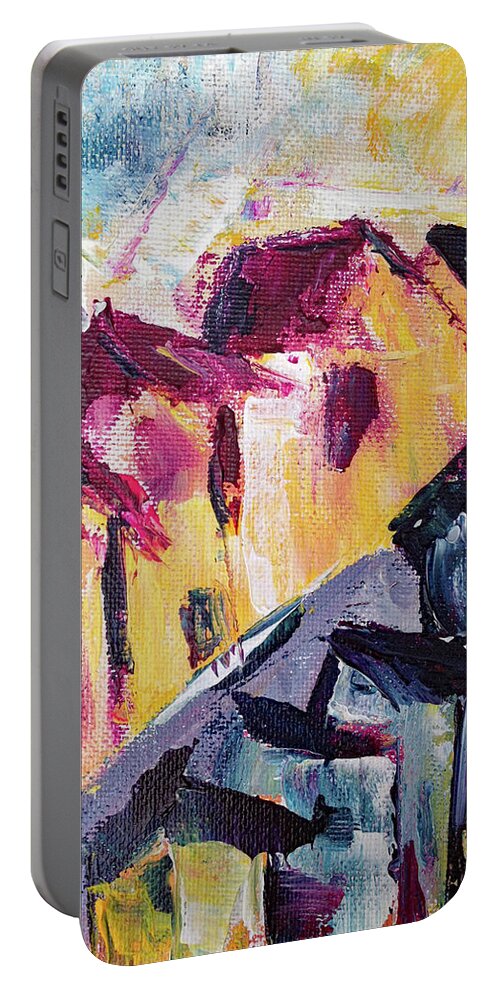 Solvang Portable Battery Charger featuring the painting Impression of Solvang by Roxy Rich