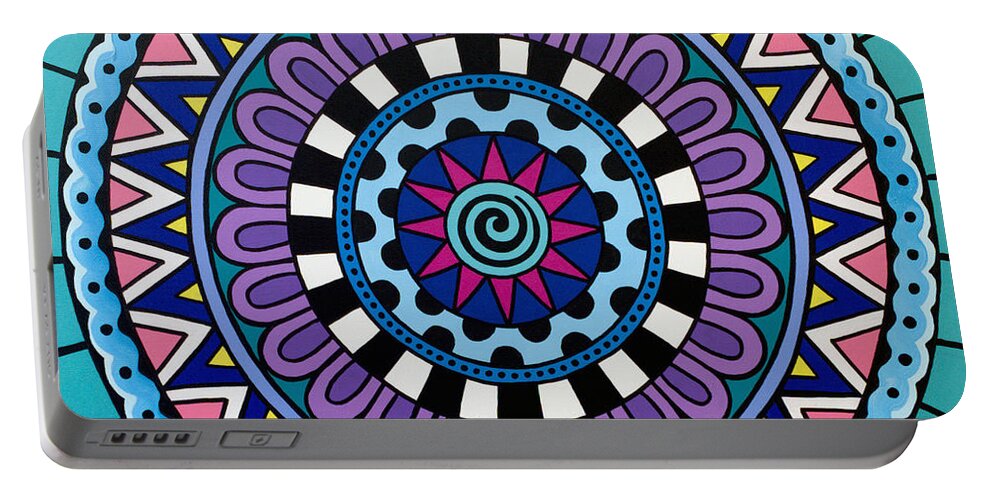 Mandala Portable Battery Charger featuring the painting In A Dream by Beth Ann Scott