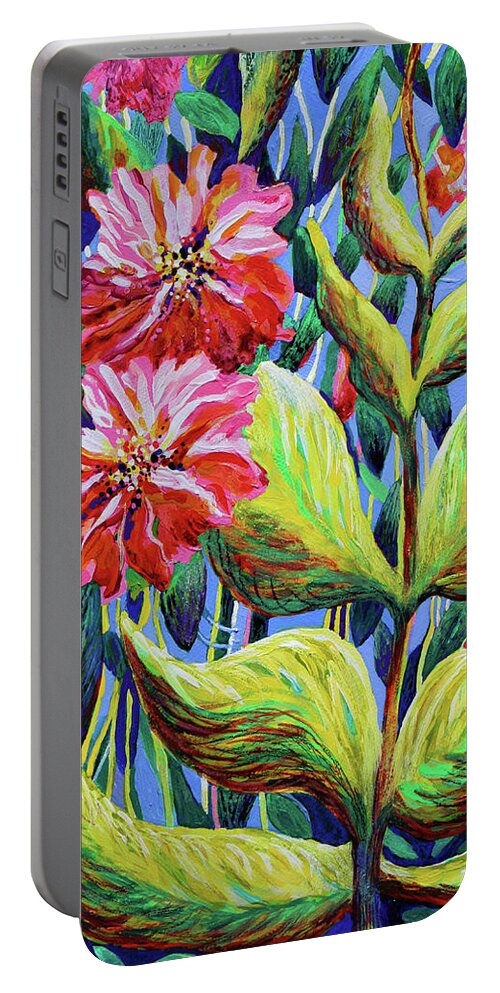  Portable Battery Charger featuring the painting In Among the Leaves by Polly Castor