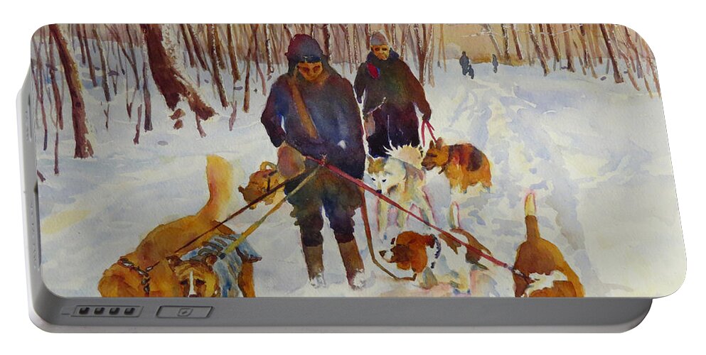 Canada Portable Battery Charger featuring the painting In Deep Snow by David Gilmore